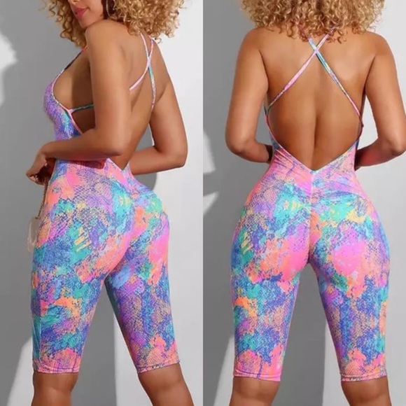 Python Open Back Playsuit - Picture 1 of 4